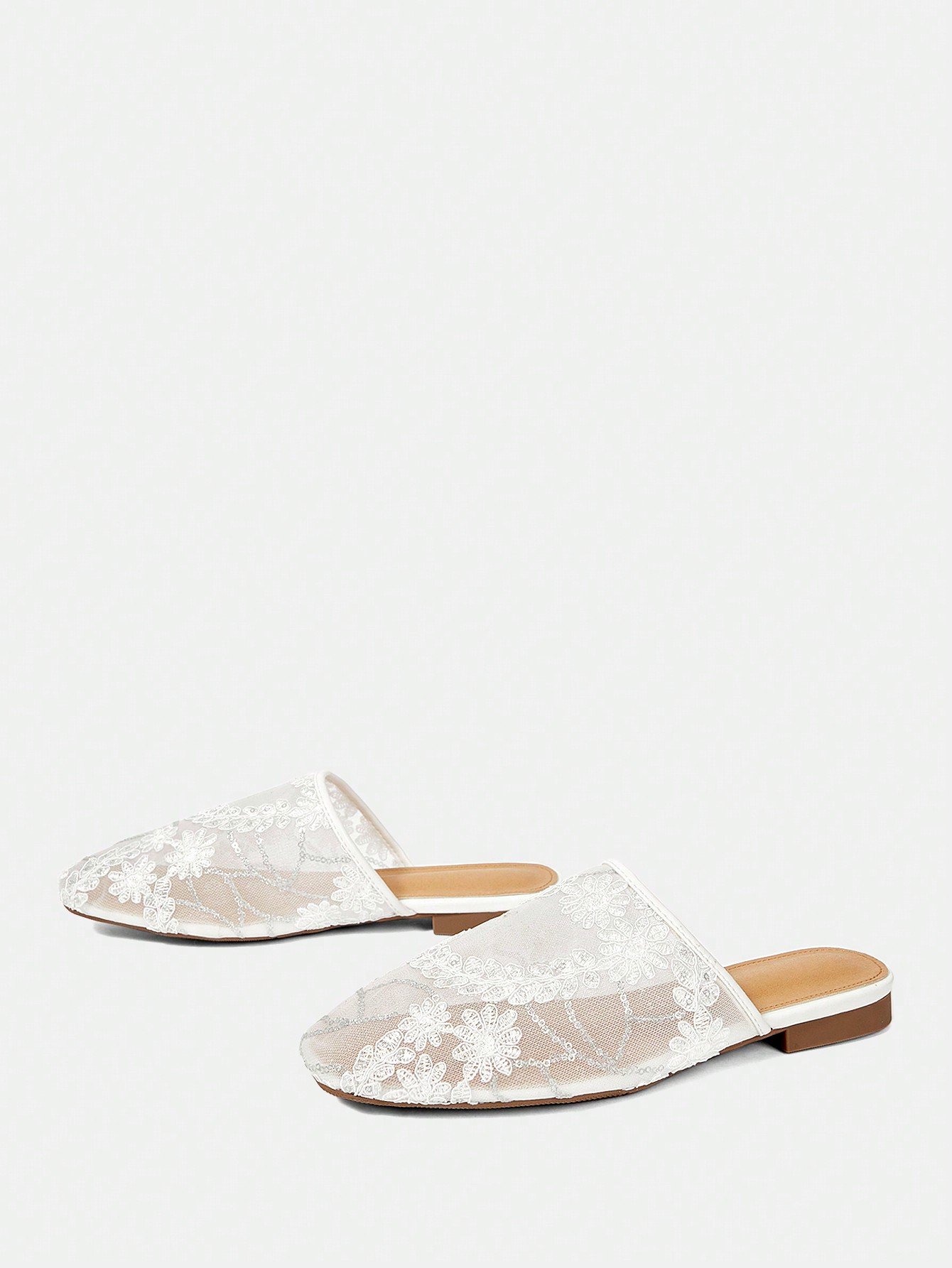 elegant lace mesh mule flats – bridal & evening slip on shoes for women elegant lace mesh mule flats – bridal & evening slip on shoes for women