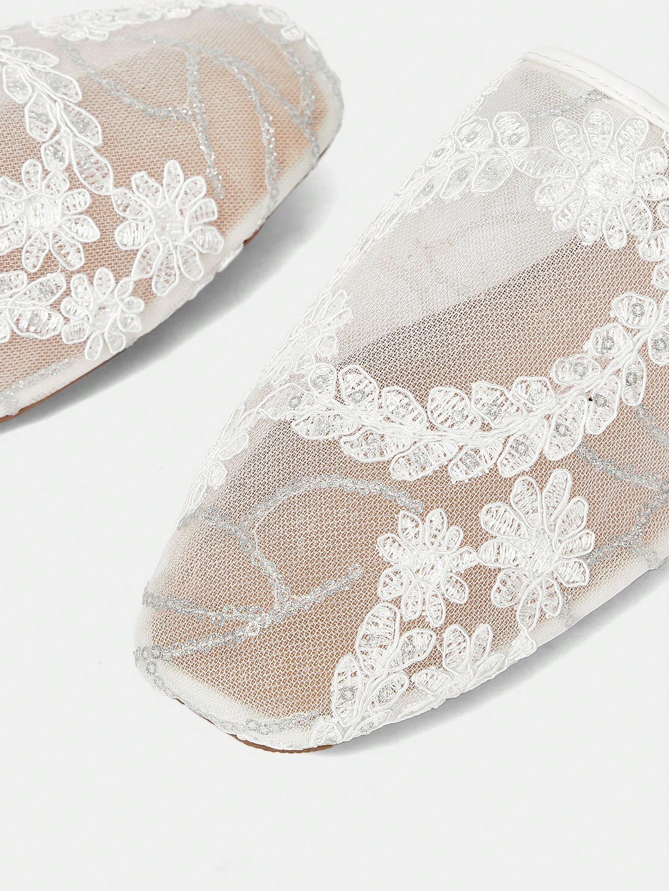 elegant lace mesh mule flats – bridal & evening slip on shoes for women elegant lace mesh mule flats – bridal & evening slip on shoes for women