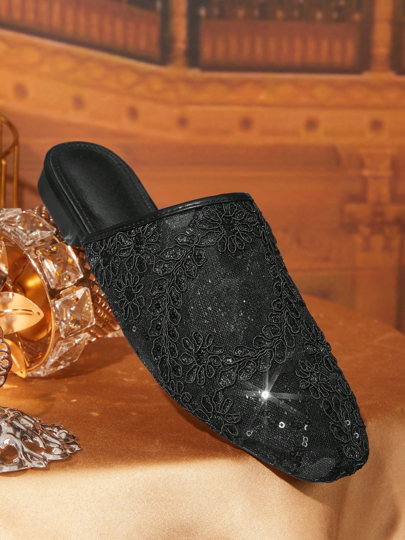 elegant black lace pointed toe mules โ effortless chic for every occasion elegant black lace pointed toe mules โ effortless chic for every occasion