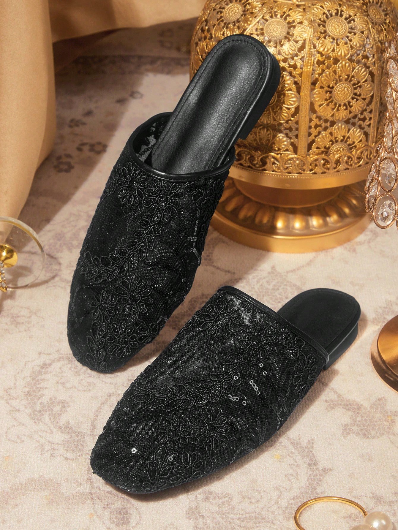elegant black lace pointed toe mules โ effortless chic for every occasion elegant black lace pointed toe mules โ effortless chic for every occasion