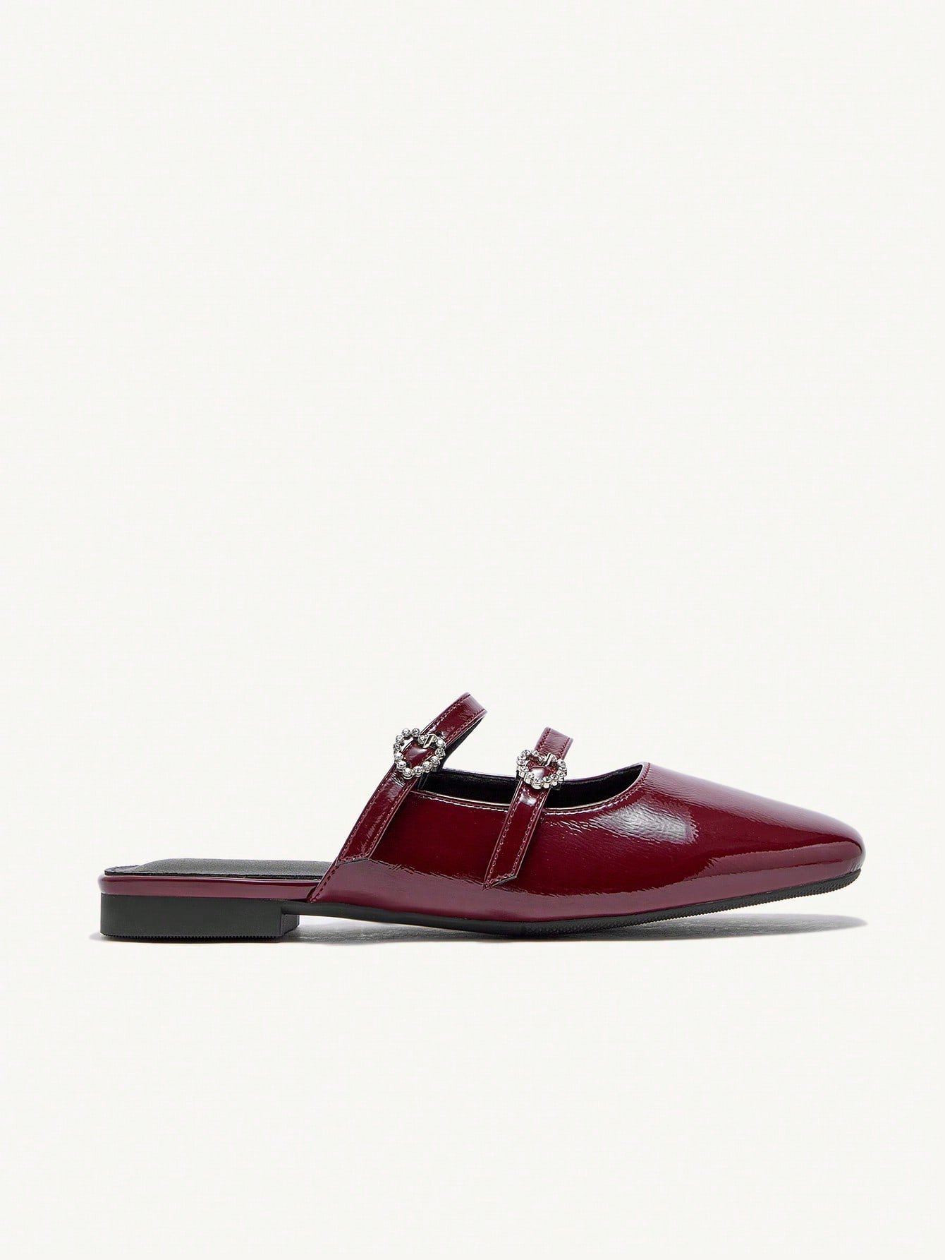 burgundy patent leather slip on shoes with crystal buckle straps burgundy patent leather slip on shoes with crystal buckle straps