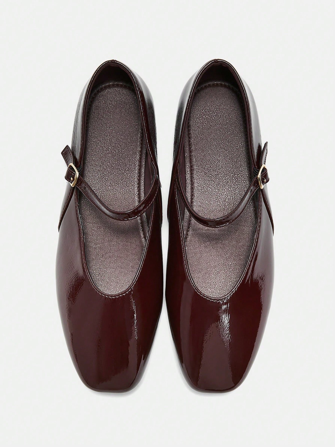 women's burgundy patent leather mary jane flats classic square toe buckle women's burgundy patent leather mary jane flats classic square toe buckle