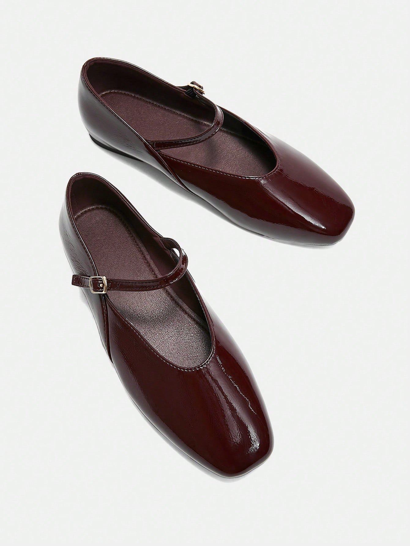 women's burgundy patent leather mary jane flats classic square toe buckle women's burgundy patent leather mary jane flats classic square toe buckle
