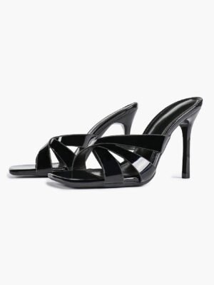 cutout square toe stiletto mules | party & evening heels