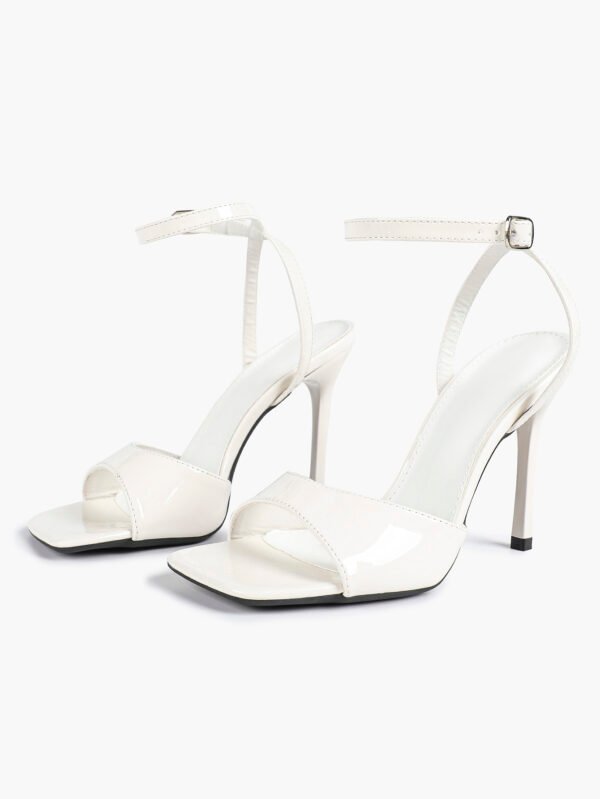 ankle strap square toe stiletto sandals
